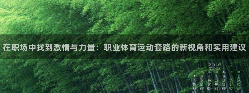 球王会体育：在职场中找到激情与力量：职业体育运动套路的新视角和实用建议